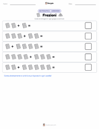 Anteprima della scheda stampabile di Frazioni