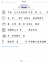 Podgląd drukowalnego arkusza ćwiczeń Ułamki