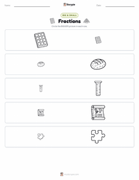Fractions printable worksheet preview