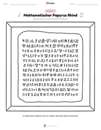 Mathematischer Papyrus Rhind druckbare Arbeitsblatt Vorschau