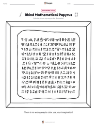 Rhind Mathematical Papyrus printable worksheet preview