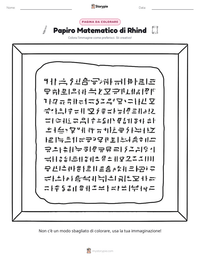 Anteprima della scheda stampabile di Papiro Matematico di Rhind