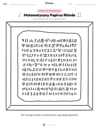 Podgląd drukowalnego arkusza ćwiczeń Matematyczny Papirus Rhinda