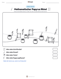 Mathematischer Papyrus Rhind druckbare Arbeitsblatt Vorschau