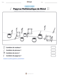 Aperçu de la feuille de travail imprimable Papyrus Mathématique de Rhind