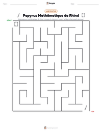 Aperçu de la feuille de travail imprimable Papyrus Mathématique de Rhind