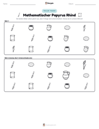 Mathematischer Papyrus Rhind druckbare Arbeitsblatt Vorschau