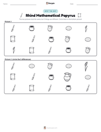 Rhind Mathematical Papyrus printable worksheet preview