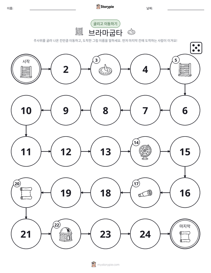 주사위 굴리고 이동하기 게임