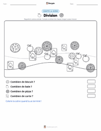 Aperçu de la feuille de travail imprimable Division