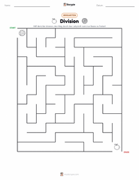 Division druckbare Arbeitsblatt Vorschau