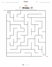 Division printable worksheet preview