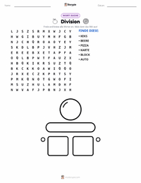 Division druckbare Arbeitsblatt Vorschau