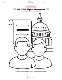 U.S. Civil Rights Movement coloring page for kids