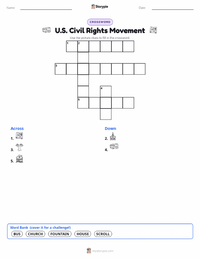 U.S. Civil Rights Movement printable worksheet preview