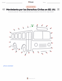 Vista previa de la hoja de trabajo imprimible de Movimiento por los Derechos Civiles en Estados Unidos