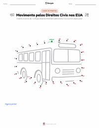 Prévia da folha de atividades imprimível Movimento dos Direitos Civis dos EUA