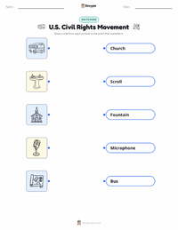 U.S. Civil Rights Movement printable worksheet for kids