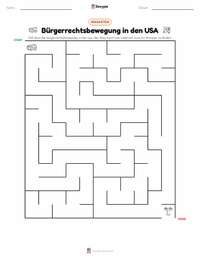 US-Bürgerrechtsbewegung druckbare Arbeitsblatt Vorschau