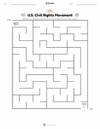 U.S. Civil Rights Movement printable worksheet preview
