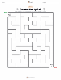 Prabaca lembar kerja cetak Gerakan Hak-Hak Sipil A.S.