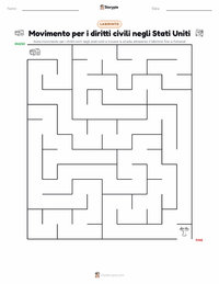 Anteprima della scheda stampabile di Movimento per i diritti civili degli afroamericani