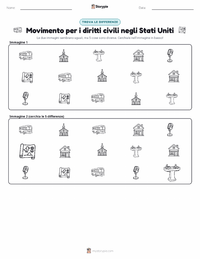 Anteprima della scheda stampabile di Movimento per i diritti civili degli afroamericani