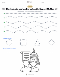 Vista previa de la hoja de trabajo imprimible de Movimiento por los Derechos Civiles en Estados Unidos