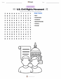 U.S. Civil Rights Movement printable worksheet preview