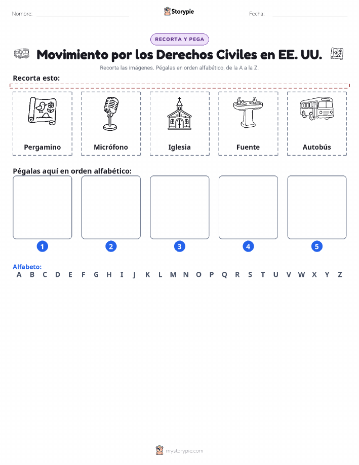 Cortar y Pegar el Alfabeto
