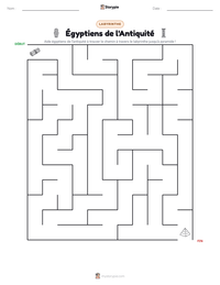 Aperçu de la feuille de travail imprimable Égyptiens de l'Antiquité