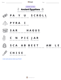 Ancient Egyptians printable worksheet preview