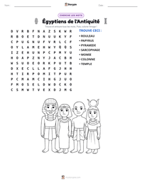 Aperçu de la feuille de travail imprimable Égyptiens de l'Antiquité