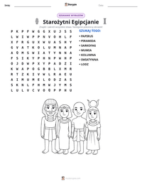 Podgląd drukowalnego arkusza ćwiczeń Starożytni Egipcjanie