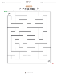 Vista previa de la hoja de trabajo imprimible de Matemáticas