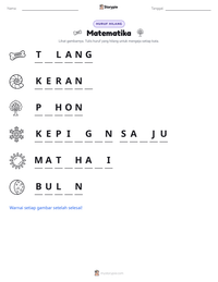 Prabaca lembar kerja cetak Matematika