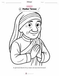 Mutter Teresa Malvorlage für Kinder