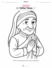 Mother Teresa printable worksheet preview