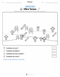 Aperçu de la feuille de travail imprimable Mère Teresa