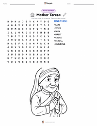 Mother Teresa printable worksheet preview