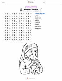 Anteprima della scheda stampabile di Madre Teresa
