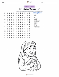 Podgląd drukowalnego arkusza ćwiczeń Matka Teresa