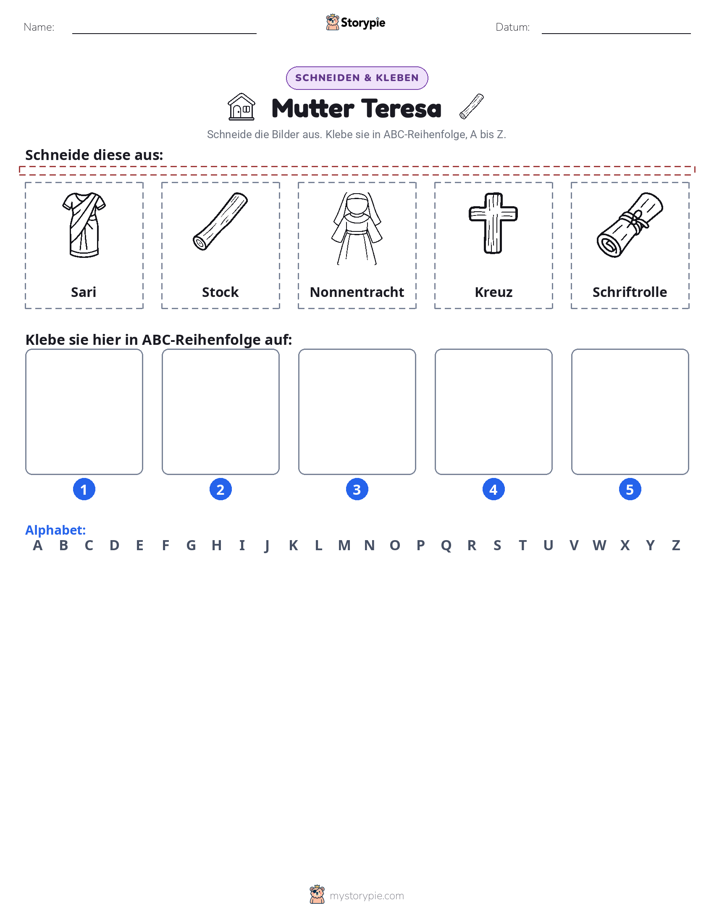 Schneiden & Einfügen Alphabet