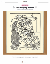 The Weeping Woman coloring page for kids