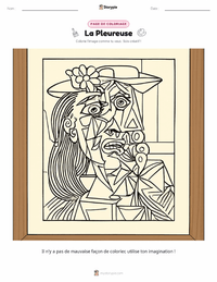 Page de coloriage La Femme qui pleure pour les enfants