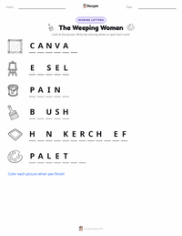 The Weeping Woman printable worksheet preview