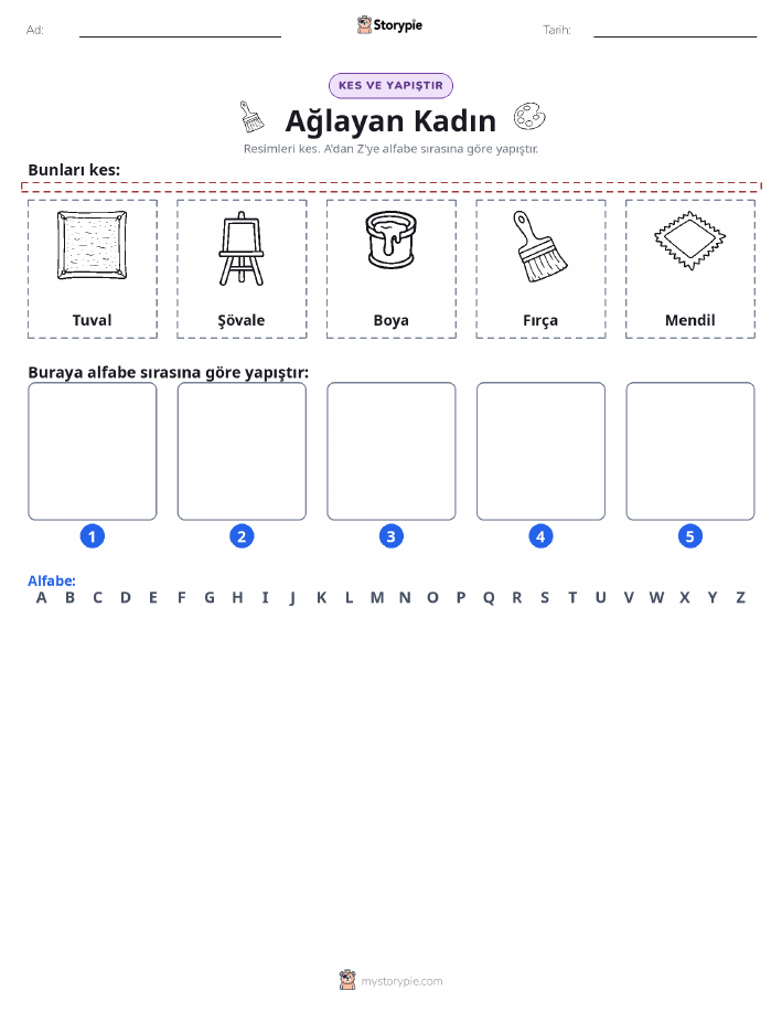 Kes & Yapıştır Alfabe