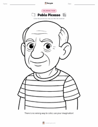 Pablo Picasso coloring page for kids