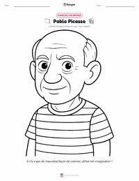 Page de coloriage Pablo Picasso pour les enfants