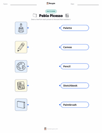 Pablo Picasso printable worksheet for kids